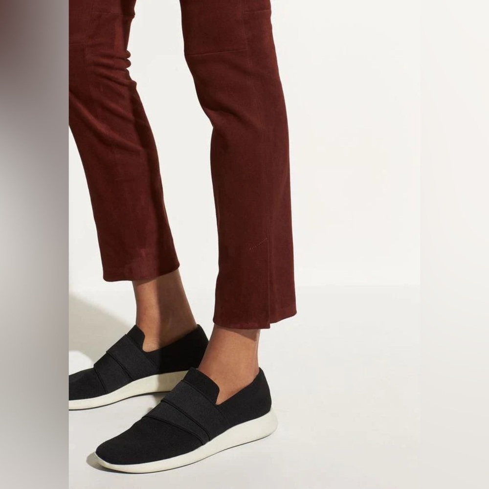 Vince Stretch Suede Split Hem Crop Jasper - Picture 4 of 15